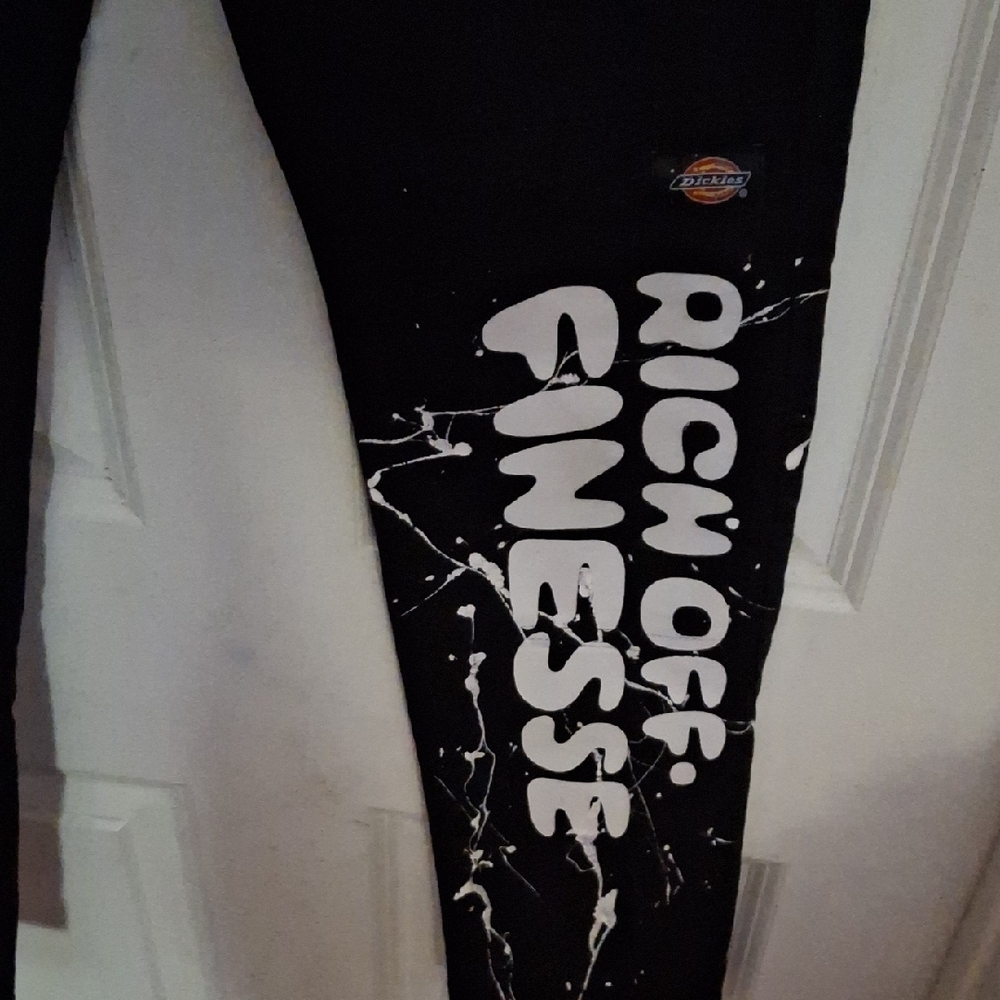 Dickies Black Pants with White Graphic - Picture 4 of 15